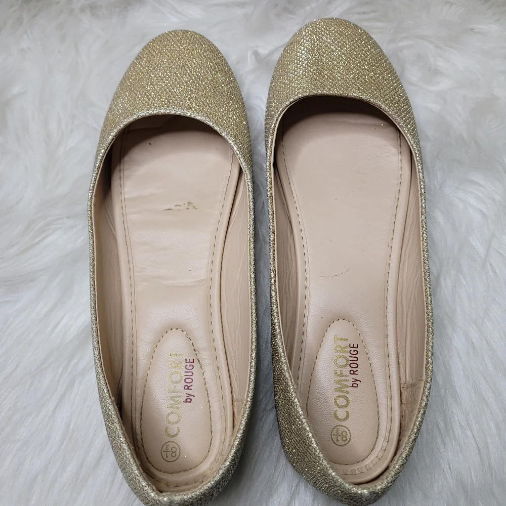 Comfort by Rouge Gold Glitter Flats - Picture 7 of 7